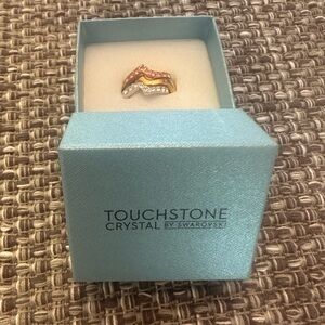Touchstone Crystal Gold and Silver Ring